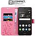 Cadorabo Custodia Compatibile Con Huawei P9 Lite In Rosa Fiore - Coperchio Protettivo In Design Floreale Con Chiusura Magnetica, Funzione Stand E Slot Per Carte - Foto miniatura 3