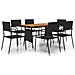 Set Da Pranzo Per Esterni 7 Pz In Polyrattan Nero - Foto miniatura 1