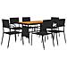 Set Da Pranzo Per Esterni 7 Pz In Polyrattan Nero - Foto miniatura 2