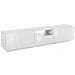 Mobile Porta Tv Paul, Credenza Bassa Da Soggiorno, Base Porta Tv, 100% Made In Italy, Cm 220x43h46, Bianco Lucido - Foto miniatura 2