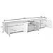 Mobile Porta Tv Paul, Credenza Bassa Da Soggiorno, Base Porta Tv, 100% Made In Italy, Cm 220x43h46, Bianco Lucido - Foto miniatura 3