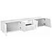 Mobile Porta Tv Paul, Credenza Bassa Da Soggiorno, Base Porta Tv, 100% Made In Italy, Cm 220x43h46, Bianco Lucido - Foto miniatura 4