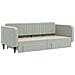 Divano Letto Estraibile Cassetti Grigio Chiaro 90x200cm Velluto - Foto miniatura 3