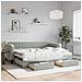 Divano Letto Estraibile Cassetti Grigio Chiaro 90x200cm Velluto - Foto miniatura 1