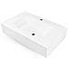 Top Lavabo Sospeso In Materiale Marmo Resina Finitura Asfalto *** Misure : 100x46x15 Cm, Tinta : Bianco - Foto miniatura 1