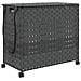 Cesto Portabiancheria Con Ruote Grigio 66x35x60 Cm Rattan - Foto miniatura 2