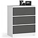 Cassettiera K60, 3 cassetti, 60x40x77 cm, Colore Bianco e Grigio Grafite - Foto miniatura 1