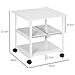 Carrello Porta Stampante A 3 Ripiani Con 4 Ruote, Legno E Acciaio, 50x50x52.5cm, Bianco - Foto miniatura 2