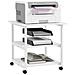 Carrello Porta Stampante A 3 Ripiani Con 4 Ruote, Legno E Acciaio, 50x50x52.5cm, Bianco - Foto miniatura 1