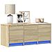 Mobile Porta Tv Con Led Rovere Sonoma 97x34x40 Cm In Truciolato - Foto miniatura 1