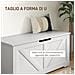 Cassapanca in Legno con Cerniere di Sicurezza, Panca Contenitore Capacità 127L, 100x40x45cm, Bianco - Foto miniatura 6