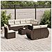 Set Divani Da Giardino 9pz Con Cuscini Marrone In Polyrattan - Foto miniatura 1