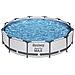 Piscina Fuori Terra - In Giro - 366x76 Cm - Grigio - Include Accessori Coordinati Cb12 - Foto miniatura 5