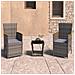 Lusso Casadino -  Set Divani Da Giardino 3 Pz Con Cuscini In Polyrattan Grigio - Foto miniatura 8