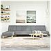 Divano Letto a L Grigio Chiaro 255x140x70 cm in Tessuto - Foto miniatura 2