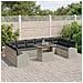 Set di divani da giardino  da 11 pezzi con cuscini grigio chiaro in rattan sintetico, Divano da giardino a 2 posti  con vano portaoggetti e cuscini grigio chiaro in rattan sintetico - Foto miniatura 3