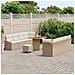 Set di divani da giardino a 11 pezzi con cuscini beige in polyrattan, Divano da giardino a 2 posti con spazio di stoccaggio e cuscini beige in polyrattan, Set da pranzo da giardino a 3 pezzi con cuscini beige in polyrattan - Foto miniatura 3