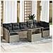 Set divani da giardino 8 pezzi  con cuscini grigio chiaro polyrattan, Divano giardino 2 posti  con cuscini grigio polyrattan - Foto miniatura 2