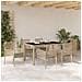 Set da pranzo per giardino 7 pezzi con cuscini in polirattan beige - Foto miniatura 4