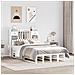 Letto Libreria senza Materasso Bianco 135x190 cm Legno di Pino - Foto miniatura 2