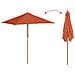 Ombrellone Da Esterni Con Palo In Legno 150x200 Cm Terracotta - Foto miniatura 5