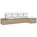 Set Divano da Giardino 5 pcs beige e panna 184 x 62 x 85 cm - Foto miniatura 1