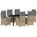 Set da Pranzo per Giardino 7 pcs Beige polyrattan - Foto miniatura 1