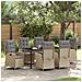 Set da Pranzo per Giardino 7 pcs Beige polyrattan - Foto miniatura 2