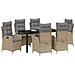 Set da Pranzo per Giardino 7 pcs Beige polyrattan - Foto miniatura 3