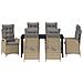 Set da Pranzo per Giardino 7 pcs Beige polyrattan - Foto miniatura 7
