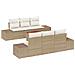 Set Divano da Giardino 7 pcs Beige e bianco - Foto miniatura 1