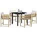 Set da Pranzo per Giardino 5 pcs Beige polyrattan - Foto miniatura 3