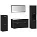 Set di mobili per il bagno 5 pcs Rovere Nero 30 x 30 x 130 cm - Foto miniatura 1