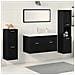 Set di mobili per il bagno 5 pcs Rovere Nero 30 x 30 x 130 cm - Foto miniatura 2