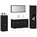 Set di mobili per il bagno 5 pcs Rovere Nero 30 x 30 x 130 cm - Foto miniatura 3