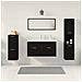 Set di mobili per il bagno 5 pcs Rovere Nero 30 x 30 x 130 cm - Foto miniatura 4