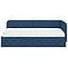 Cornice del letto ad angolo Blu 90 x 200 cm Tessuto - Foto miniatura 5