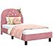 Struttura letto bambini con testata Rosa 80 x 160 cm Velluto - Foto miniatura 1
