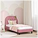 Struttura letto bambini con testata Rosa 80 x 160 cm Velluto - Foto miniatura 2