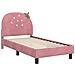 Struttura letto bambini con testata Rosa 80 x 160 cm Velluto - Foto miniatura 4
