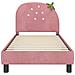 Struttura letto bambini con testata Rosa 80 x 160 cm Velluto - Foto miniatura 5