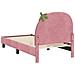 Struttura letto bambini con testata Rosa 80 x 160 cm Velluto - Foto miniatura 7