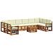 Set divani 11 pcs Naturale e Crema Legno di Acacia Massello - Foto miniatura 1
