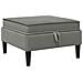 Pouf con Storage Grigio scuro Velluto - Foto miniatura 1