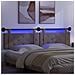 Testiera sospesa Con luce LED Grigio PU Antico - Foto miniatura 5