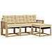 Set di divani da esterno con cuscino 4 pcs Bianco e Beige - Foto miniatura 1