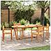 Tavolo da pranzo ovale da giardino 200x90x75 cm in Legno Massello di Acacia - Foto miniatura 3