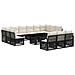 Set Divano da Giardino 14 pz Nero e Bianco Crema polyrattan - Foto miniatura 1