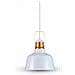 Lampadario Portalampada 1mt E27 Elegant Stylish Ø230mm Alluminio - Mod Vt-7422 - Sku 3729 - Bianco - Foto miniatura 1