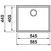 Lavello Quadra 110 Keratek Plus Sottotop 58x44 cm 1 vasca Colore Dove Grey 93 - Foto miniatura 2